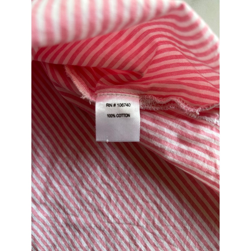 Chadwicks Womens Pink White Striped Sleeveless Button Down Shirt Cotton Tunic PL - Picture 7 of 10